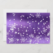 Paarse metalen sneeuwfoto met Kerstmis Feestdagenkaart (Achterkant)
