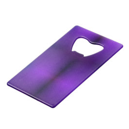 Paarse metalen visitekaartje met flessenopener creditkaart flessenopener