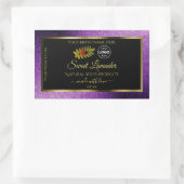 Paarse metalen zwarte gelaatslabels Logo Rechthoekige Sticker (Tas)