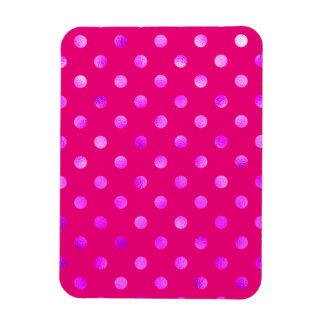 Paarse Metallic Faux Folie Polka Dot Achtergrond Magneet