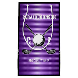 Paarse Metallic Lines Golf Monogram Ontwerp Klein Cadeauzakje