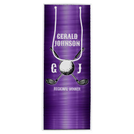 Paarse Metallic Lines Golf Monogram Ontwerp Wijn Cadeautas