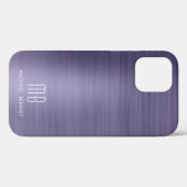 Paarse Metallic Monogram Case-Mate iPhone Hoesje (Achterkant (horizontaal))