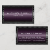 Paarse Metallic Professionele Elegante Metaalgrens Visitekaartje (Voorkant / Achterkant)