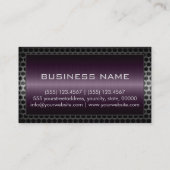 Paarse Metallic Professionele Elegante Metaalgrens Visitekaartje (Achterkant)