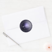 Paarse metallic Round Return-adreslabel Ronde Sticker (Envelop)