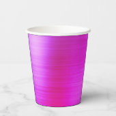 Paarse Metallic Stijlvolle Monogram Papieren Kopje Papieren Bekers (Achterkant)