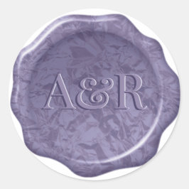 Paarse metallic wax seal Sticker monogram,