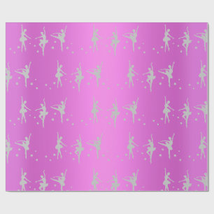 PAARSE METALLIGE BALLERINA BIRTHDAG WEDINGWRAP CADEAUPAPIER