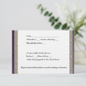 Paarse metallische en zilverRSVP RSVP Kaartje (Staand voorkant)