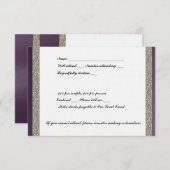 Paarse metallische en zilverRSVP RSVP Kaartje (Voorkant / Achterkant)