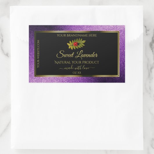 Paarse metallische faux-zwarte etiketten van glitt (Tas)