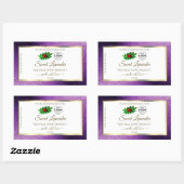 Paarse metallische glitterwitetiketten Logo Rechthoekige Sticker (Vel)