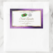 Paarse metallische glitterwitetiketten Logo Rechthoekige Sticker (Tas)