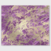 Paarse metallische pruimelsteen Metallic Abstrac Cadeaupapier (Vlak)