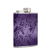 Paarse metallische textuur en vlakke kant heupfles (Rechts)