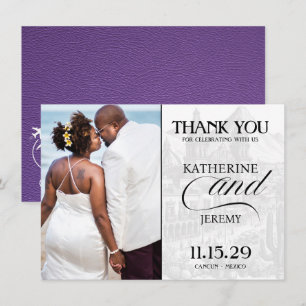 Paarse Mexicaanse paspoort Bedankkaart