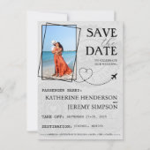 Paarse Mexicaanse paspoort Bewaar de datum Save The Date (Achterkant)