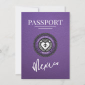 Paarse Mexicaanse paspoort Bewaar de datum Save The Date (Voorkant)
