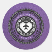 Paarse Mexicaanse paspoort Ronde Sticker (Voorkant)