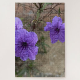 Paarse Mexicaanse Petunie Ruellia Simplex Bloemen Legpuzzel