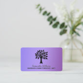 Paarse MFT huwelijk en familie therapeut Visitekaartje (Staand voorkant)