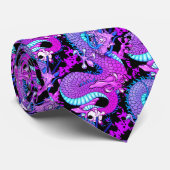 Paarse Miami Splash Dragon in mooie kleuren Stropdas (Opgerold)
