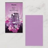 ♫ Paarse Mic en roze sterren ♫ Visitekaartje (Voorkant / Achterkant)