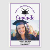 Paarse middelbare school band foto Afstuderen magn (Voorkant)