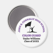 Paarse middelbare school Color Guard Persoonlijk Magneet (Voorkant / Achterkant)