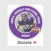 Paarse middelbare school Football Player Photo Lap Sticker (Vel)