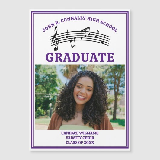 Paarse middelbare school koor foto Afstuderen magn (Voorkant)