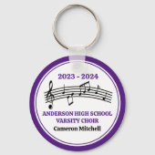 Paarse middelbare school koor gepersonaliseerd sleutelhanger (Voorkant)