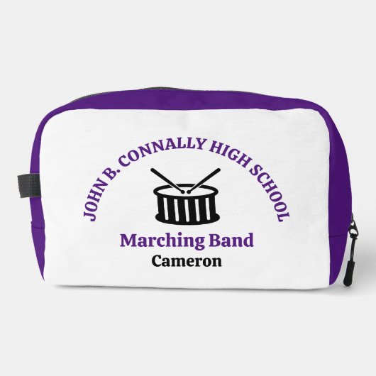 Paarse middelbare school marchingband gepersonalis toilettasje (Voorkant)