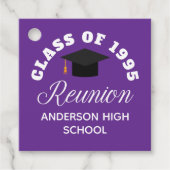 Paarse middelbare school reünie gepersonaliseerde  bedankjes labels (Voorkant)