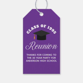 Paarse middelbare school reünie gepersonaliseerde  cadeaulabel