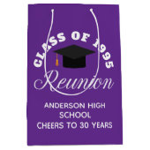 Paarse middelbare school reünie gepersonaliseerde  medium cadeauzakje (Voorkant)