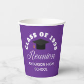 Paarse middelbare school reünie gepersonaliseerde  papieren bekers (Voorkant)