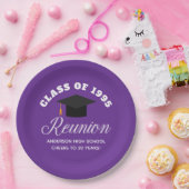 Paarse middelbare school reünie gepersonaliseerde  papieren bordje (Feest)