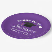 Paarse middelbare school reünie gepersonaliseerde  papieren bordje (Gekanteld)