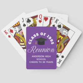 Paarse middelbare school reünie gepersonaliseerde  pokerkaarten