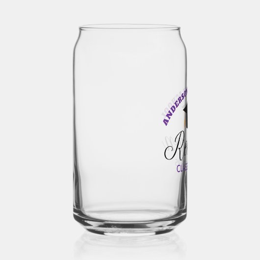 Paarse middelbare school reünie partij aangepaste blikvorm glas (Rechts)