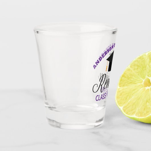 Paarse middelbare school reünie partij aangepaste  shot glas (Links)