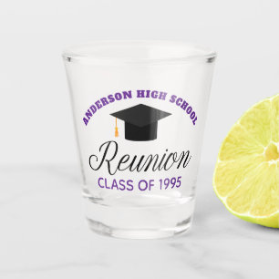 Paarse middelbare school reünie partij aangepaste shot glas