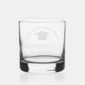 Paarse middelbare school reünie partij aangepaste whisky glas (Achterkant)