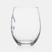 Paarse middelbare school reünie partij aangepaste  wijnglas zonder voet (Links)