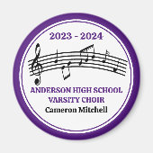 Paarse middelbare schoolkoor aangepaste aandenken magneet (Voorkant)