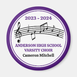 Paarse middelbare schoolkoor aangepaste aandenken magneet