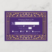 Paarse middeleeuwse Kaart voor RSVP-behuizing (Voorkant)