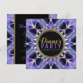 Paarse middeleeuwse Magische Dinner Party nodigt u Kaart (Voorkant / Achterkant)